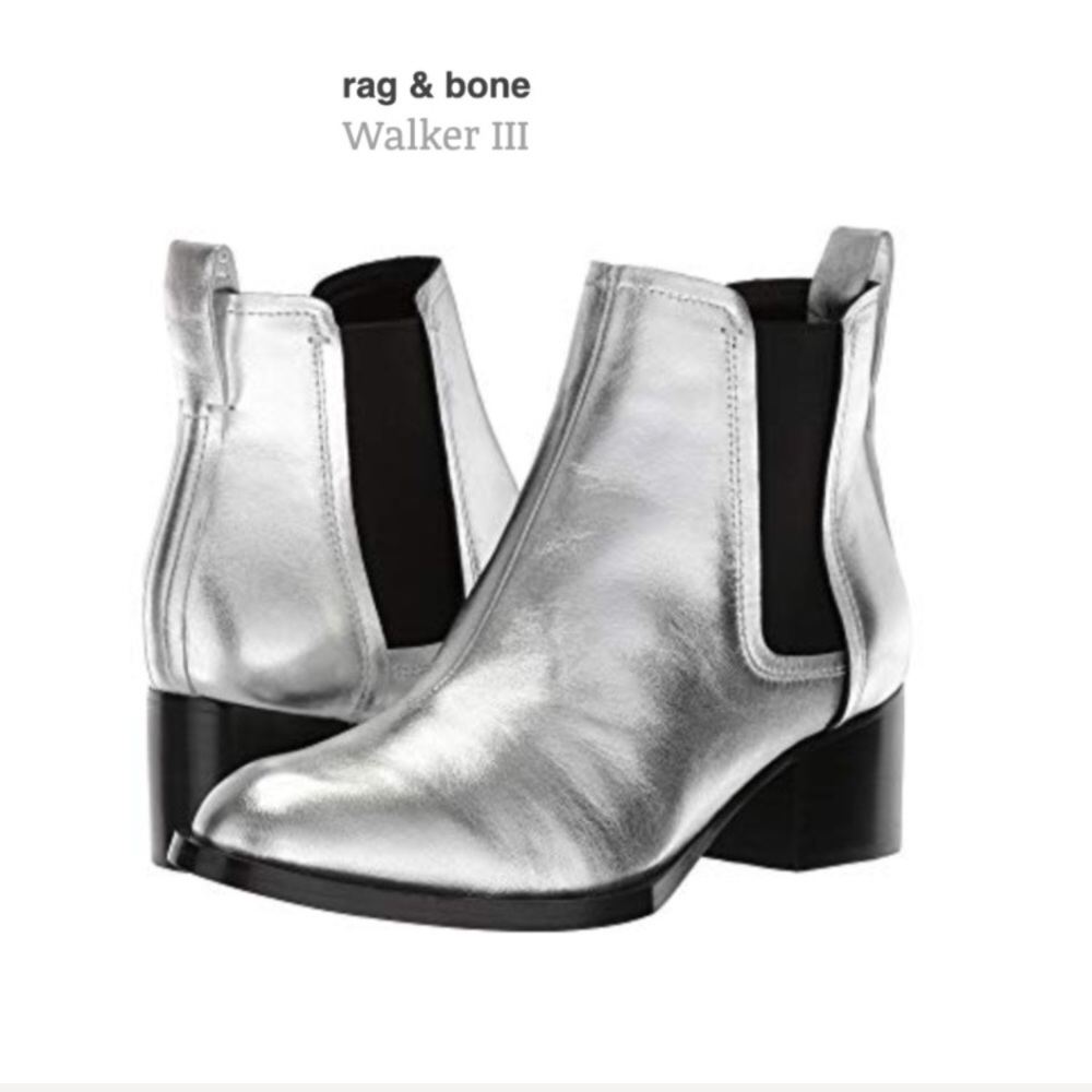 Rag & Bone Women's Silver Walker Boots, Size 7